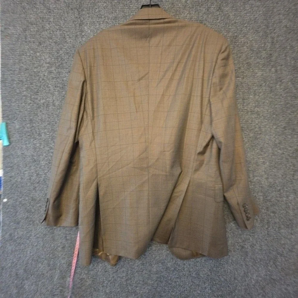 Pronto Uomo Suit Mens 40 34x29 Brown Wool Check 2 Piece Jacket Pants Formal